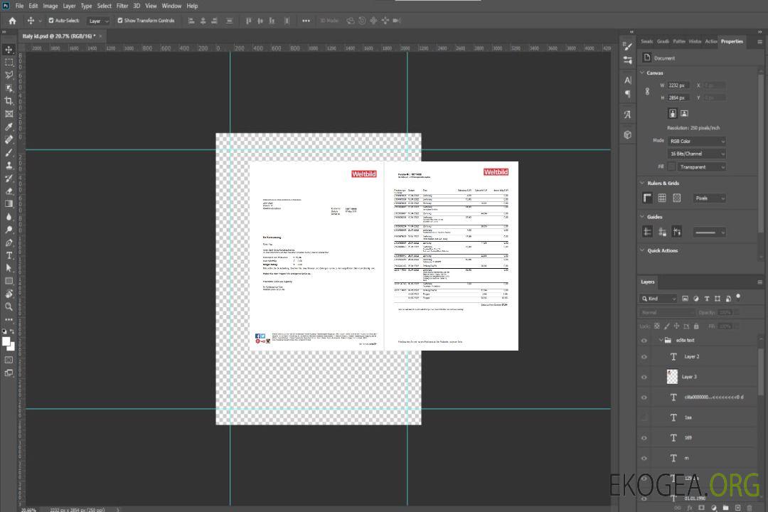 Allemagne Relevé bancaire Weltbild 2 pages template